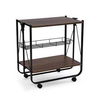 VERSA Carro de cocina en madera aglomerada negro