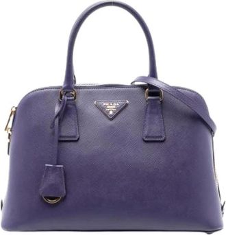 Prada Pre-owned Handbags, female, Purple, Size: ONE SIZE Pre-owned Promenade Satchel