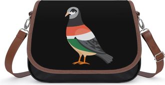 Generic Doves in Palestinian Flag Crossbody Bags for Women Fashion Leather Shoulder Handbags With Adjustable Strap