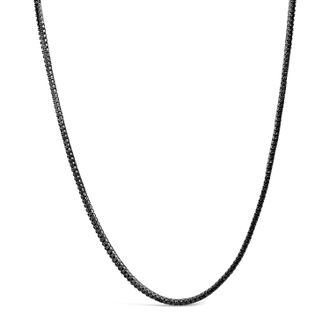 House of Brilliance Mens Sterling Silver Black Onyx Tennis Necklace