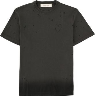 Golden Goose Black Distressed Crew Neck T-Shirt