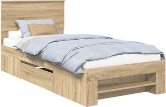 vidaXL Estructura De Cama Con Cabecera Roble Sonoma 80 X 200 Cm Vidaxl
