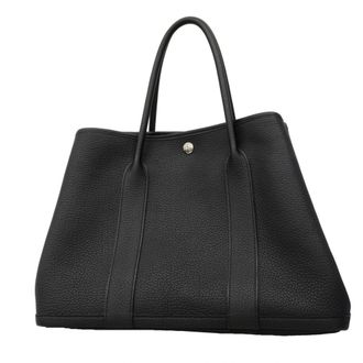 Herm&egrave;s Black Country Leather Tote Bag (Pre-Owned)