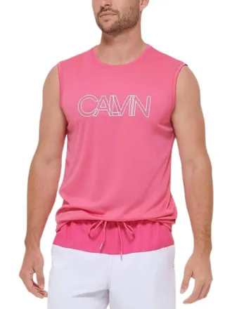 Calvin Klein Mens Rainbow Collection Sleeveless Shirt In Flambe