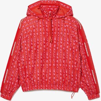 Lacoste Womens Oversized Hooded Track Jacket - Orange - Size: 10