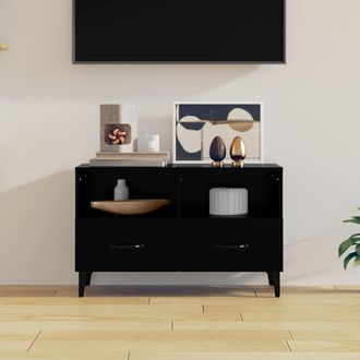 vidaXL Vidaxl - Mueble Para Tv Madera Contrachapada Negro 80x36x50 Cm