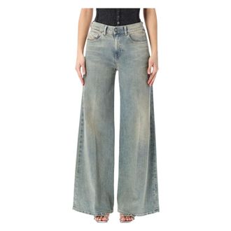 Diesel Wide Jeans, female, Blue, Size: W27 1978 D-Akemi Flare Jeans