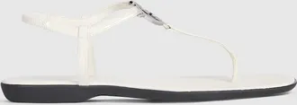 Gucci Womens Thong Sandal With Interlocking G, White, Leather
