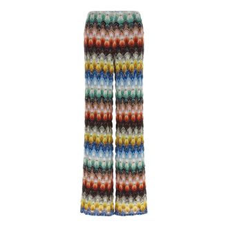 Missoni Wide Trousers, female, Multicolor, Size: XS Lace Viscose Lam&eacute; Trousers