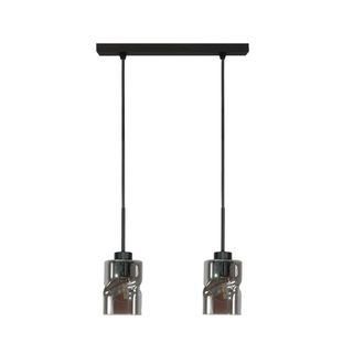 OEM L&aacute;mpara De Techo Colgante Negra Con Pantalla De Cristal Grafito Greta 15-548