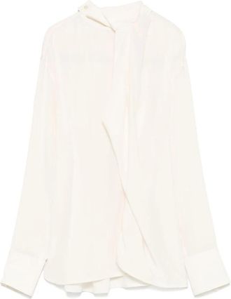 Victoria Beckham Ivoor Zijden Overhemd Elegante Stijl - Dames - Blouses - Wit - 2XS - Overhemden