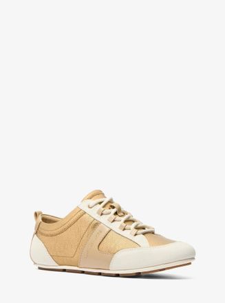 Michael Kors Keely Color-Block Metallic Leather Trainer