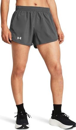 Under Armour Fly By Shorts Womens Shorts Castlerock/Castlerock/Reflective : LG (US 12-14), Polyester