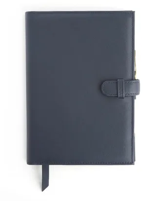 Royce Leather Monogrammed Leather Executive Journal with Rollerball Pen