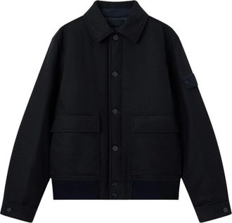 Stone Island Chaqueta S.i. Ghost de Franela de Lana y Nailon - Jackets - Hombre - Negro - L