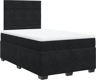 vidaXL Cama Box Spring Con Colch&oacute;n Terciopelo Negro 120x190 Cm Vidaxl