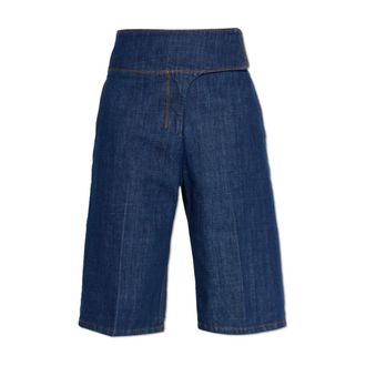 Ami Denim Shorts, female, Blue, Size: W26 Wrapped Belted Bermuda Shorts