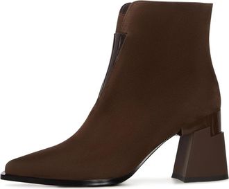Cesare Gaspari Architect Hak Leren Enkellaars - Bruin - Dames - Laarzen met Hak - Bruin - 39 EU - Leer - Schoenen