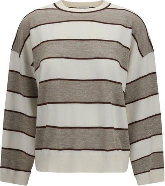 Brunello Cucinelli Beige Wool Oves Aries Womens Sweatshirt