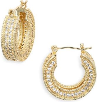 CHILD OF WILD Art Deco Pavé Hoop Earrings in Gold at Nordstrom