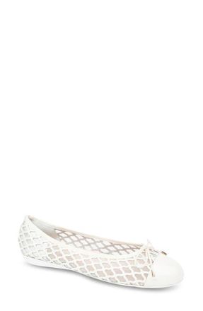 Paul Mayer Attitudes Brandy Mesh Ballet Flat in Pearl Patent at Nordstrom, Size 7.5