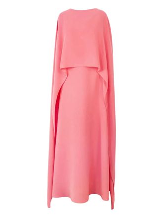 Carolina Herrera rear-zip cape-front kaftan - women - Polyester - S - Pink