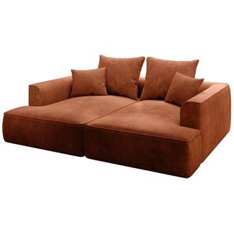 Vente-Unique Vente-unique - Divano 3 posti seduta comoda e profonda in velluto a coste Terracotta - pineta