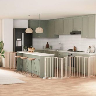 vidaXL Puerta Para Perros Plegable 10 Paneles Madera De &Aacute;lamo 800 Cm Vidaxl