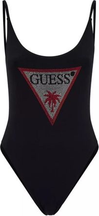 Guess Rhinestone One-Piece Badpak - Dames - Badpakken - Zwart - M - Nylon - Badmode