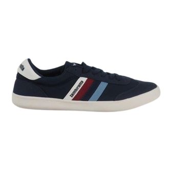 Lambretta Heren Vulkan Gestreepte Sneakers (Marineblauw)