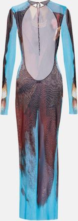 Jean Paul Gaultier Printed sheer maxi dress