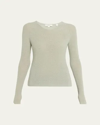 Vince Metallic High-V Knit Top