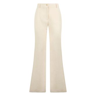 Alberta Ferretti Wide Leg Long Trousers - female - Alberta Ferretti - Wide Trousers - Beige - S - Trousers