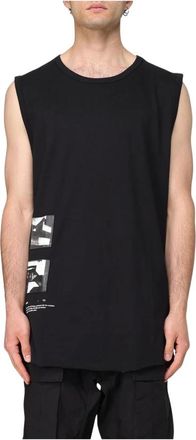 Thom Krom Tops, Heren, Zwart, S, Mouwloze Ronde Hals Jersey Top