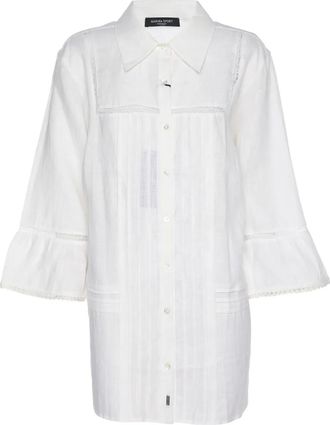 Marina Rinaldi Camicia con rifinitura in pizzo - Bianco