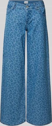 Mustang Jeans Mustang Wide Fit Jeans mit Allover-Animal-Print Modell Medley in Jeansblau, Gr&ouml;&szlig;e 27/32