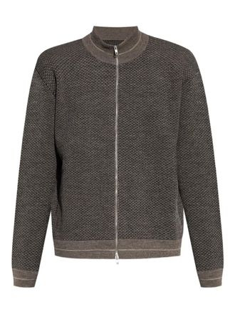Maison Margiela zip-front wool cardigan - men - Wool/Polyamide - M - Brown