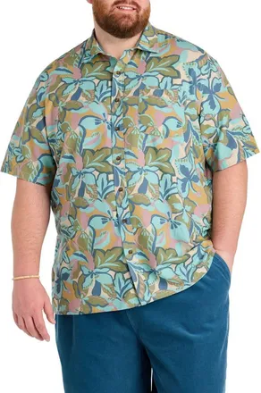 O'Neill Big & Tall Floral Printed Sport Shirt in Blue Fusion at Nordstrom, Size Xx-Large