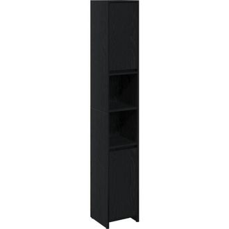 vidaXL Bathroom Cabinet Black Oak 30x30x183,5 cm Engineered wood Vidaxl