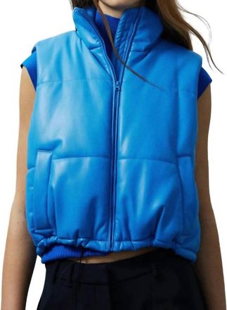 M&eacute;lissa Nepton Clyde Faux Leather Vest In Blue