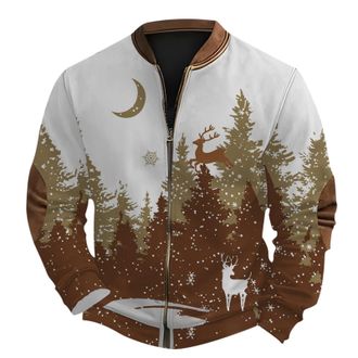 Generic 2025 Mens Christmas Sweatshirt with Zip, Long Sleeve, Casual Loose, Chic and Elegant Printed Cardigan, Autumn, Winter, Christmas, Classic Jackets, Out