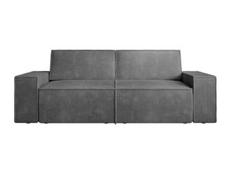 VENTE-UNIQUE.COM Sof&aacute; fijo terciopelo 3 plazas gris antracita 230x95cm