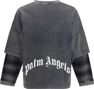 Palm Angels Mens Black Cotton Shirt