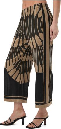 Trina Turk Womens Estella 2 Pant In Black/camel