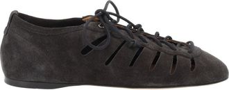 Isabel Marant Leyza Suede Texture Cut-Out Flats