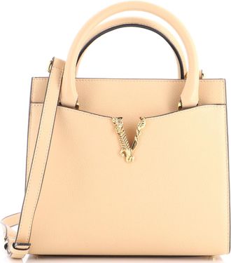 Versace Virtus Front Pocket Tote Leather Medium