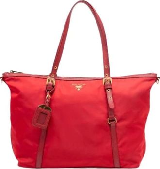 Prada Pre-owned Tote Bags, female, Red, Size: ONE SIZE Pre-owned Satchel