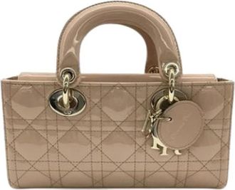 Dior Pre-owned Lady D-Joy Handtas - Dames - Vintage Handtas - Beige - ONE Size - Leer - Vintage