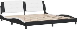 vidaXL Vidaxl - Cama Sin Colch&oacute;n Cuero Sint&eacute;tico Negro Blanco 200x200 Cm