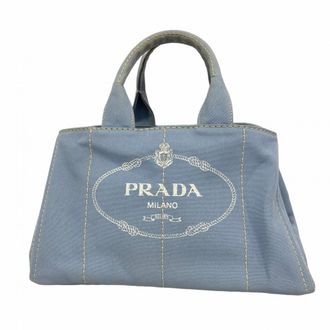 Prada Blue Canvas Tote Bag (Pre-Owned)